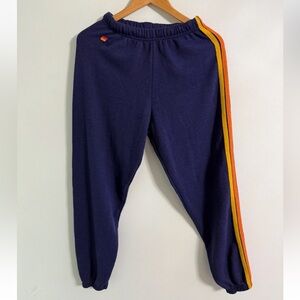 Aviator Nation 5 Stripe Sweatpants Navy Womens Small